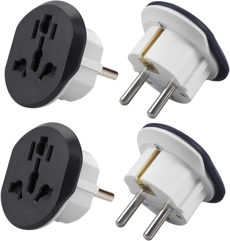 MANGO Universal Travel Adapter 4Pack International Plug AdapterEssential MultiPlug Extension Plug Socket for Travel Plug Converter UAE USA EU UK AU CN to KSAEUGermany Socket