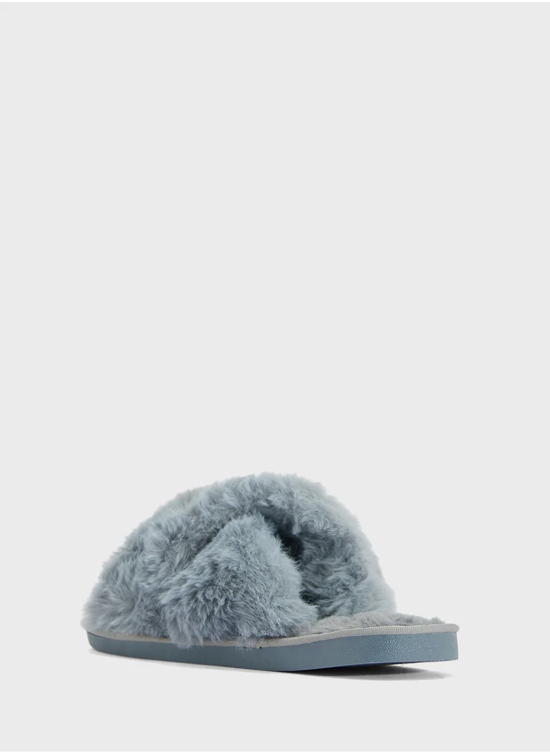 جينجر Crossover Fluffy Bedroom Slippers
