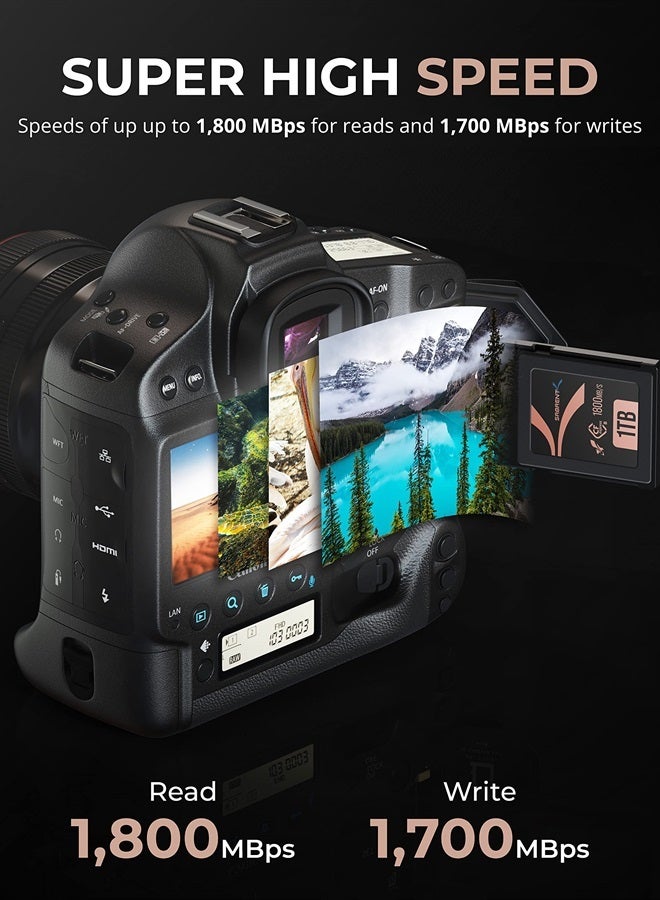 SABRENT Rocket CFX PRO 1TB CFexpress Type B Memory Card R1800MB/s W1700MB/s (CF-XXIT-1TB) - Image 5