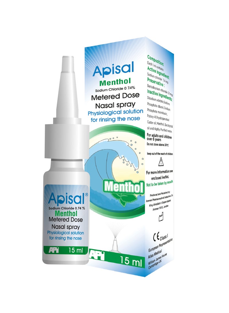 APISAL Menthol Nasal Spray 15ml 