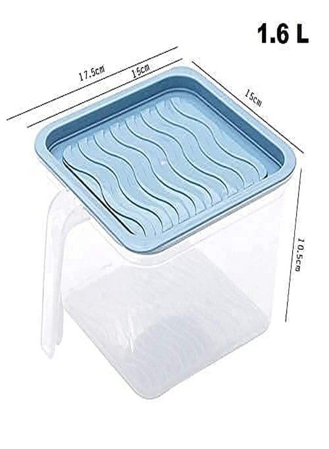 RENARSH Multipurpose Fridge Storage containers and jar Set Plastic Refrigerator Box with Handles and Airtight Lid Unbreakable Kitchen Storage Vegetable, Food, Fruits Basket 1600 ml(6) - Image 4