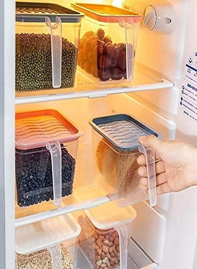 RENARSH Multipurpose Fridge Storage containers and jar Set Plastic Refrigerator Box with Handles and Airtight Lid Unbreakable Kitchen Storage Vegetable, Food, Fruits Basket 1600 ml(6) - Image 3