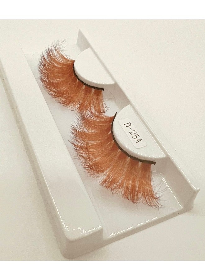 Alluring Synthetick Mink Lashes Reusable Strip False Eyelashes Hand Made Cat Eye Fun Color Lashes Orange - Image 4