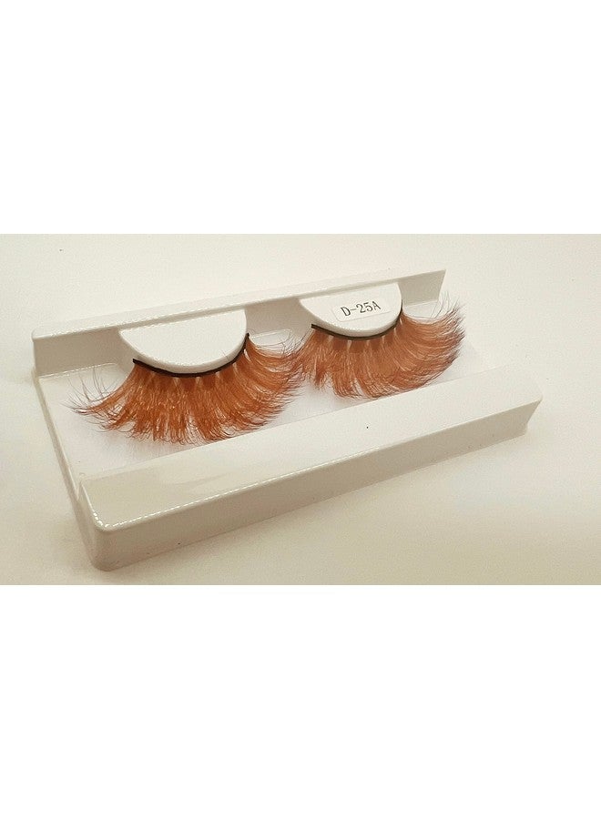 Alluring Synthetick Mink Lashes Reusable Strip False Eyelashes Hand Made Cat Eye Fun Color Lashes Orange - Image 2