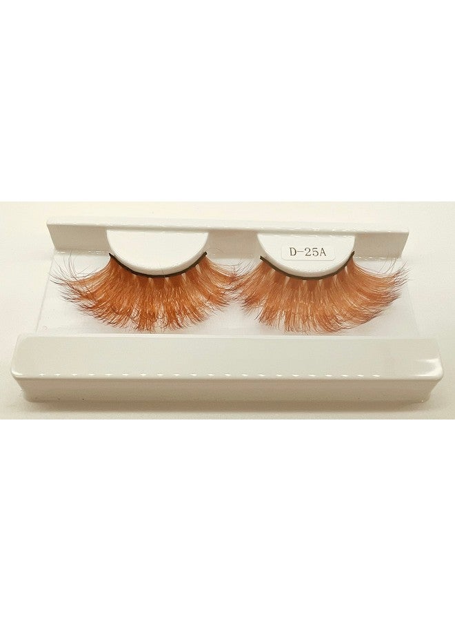 Alluring Synthetick Mink Lashes Reusable Strip False Eyelashes Hand Made Cat Eye Fun Color Lashes Orange - Image 3
