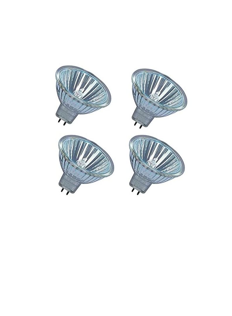 OSRAM Circular Dimmable Long Lasting Lifespan illumination Entrance Kitchen Restaurents Track Recessed Halogen Bulb Pack Of 4 12V 50W MR16 Yellow  - Image 1