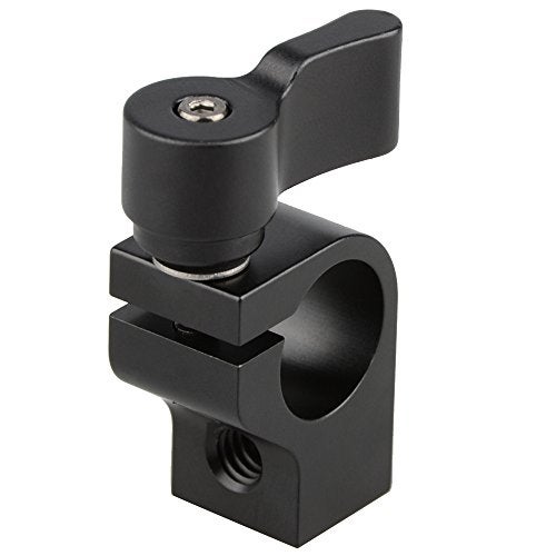 CAMVATE 15mm Single Rod Clamp with Two 1/4"-20 Screw Hole for Camera DSLR Rail System(Black) - 1440 - Image 1