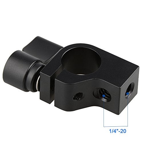 CAMVATE 15mm Single Rod Clamp with Two 1/4"-20 Screw Hole for Camera DSLR Rail System(Black) - 1440 - Image 2