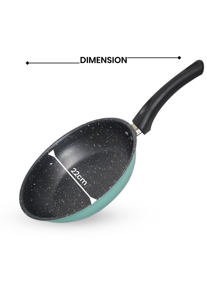 MORAL Non Stick Cooking Frying Pan (22 cm) With High-Performance, Ergonomic Frying Pan, Aluminum Frying Pan PFOA Free Nonstick Coating Cooking Pan - Image 2