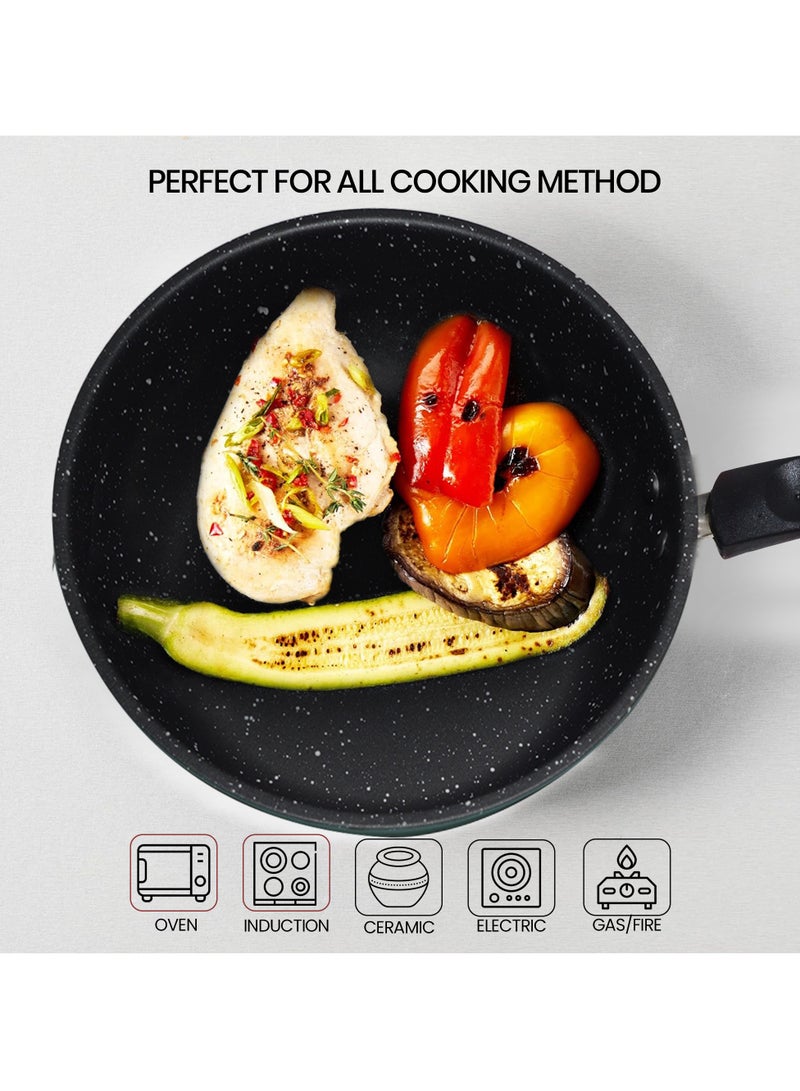 MORAL Non Stick Cooking Frying Pan (22 cm) With High-Performance, Ergonomic Frying Pan, Aluminum Frying Pan PFOA Free Nonstick Coating Cooking Pan - Image 4
