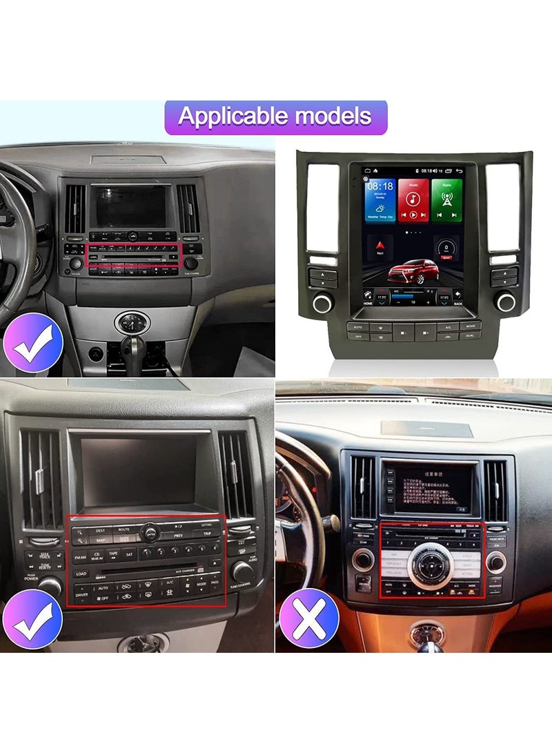 UKMASTER Car Stereo Screen for Infiniti FX35 FX45 2003 - 2006, Tesla Style 10.4" Inch Anroid 10 3GB 32GB  - Image 2