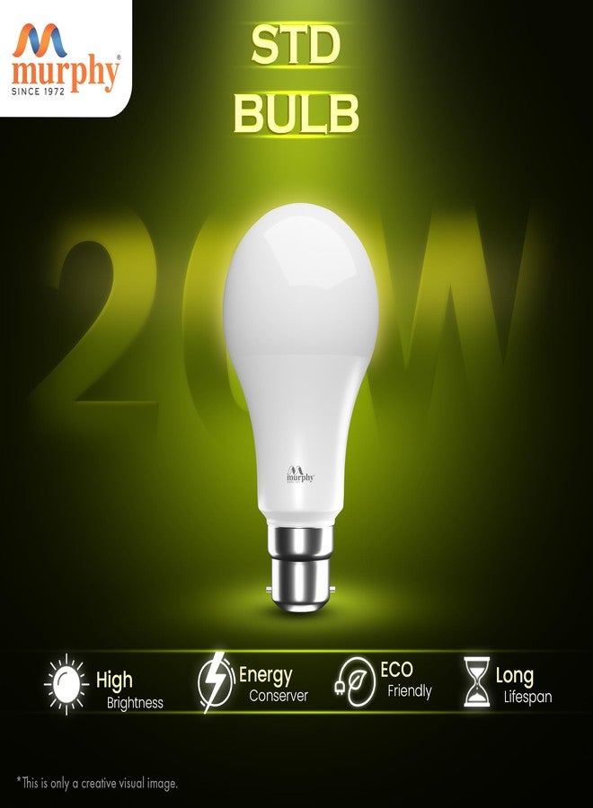 Murphy 20-Watts Base B22 LED Bulb - Pack of 4, Cool White - Image 2