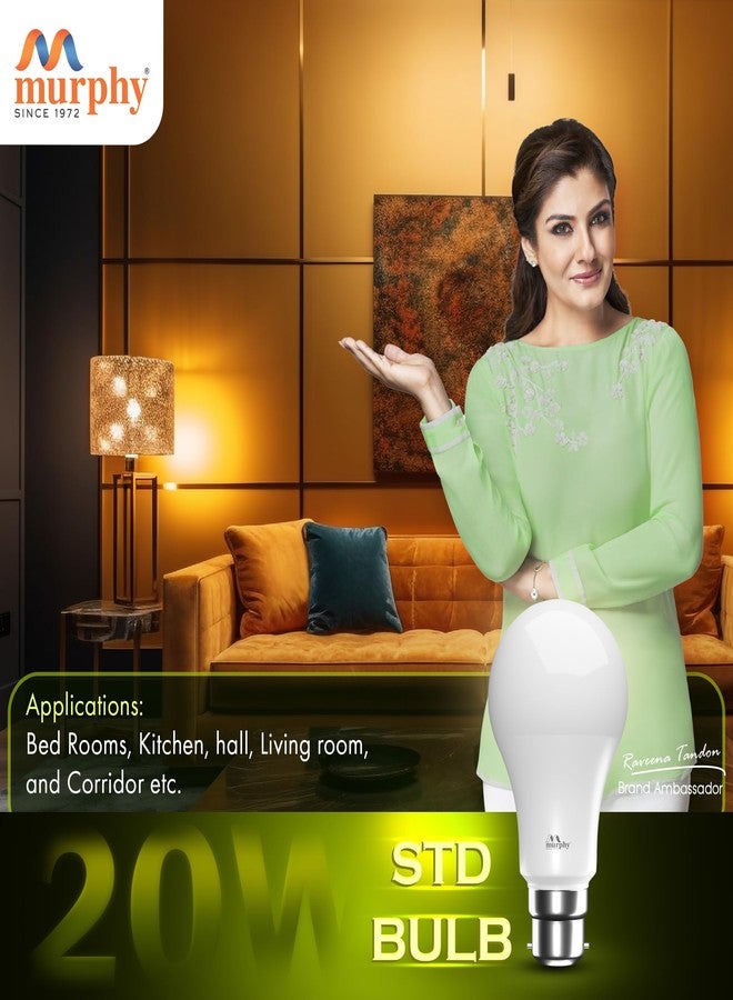 Murphy 20-Watts Base B22 LED Bulb - Pack of 4, Cool White - Image 4