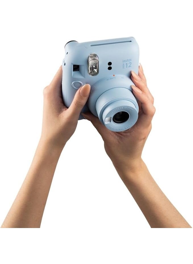 إنستاكس كاميرا ميني 12 بفيلم فوري مع خاصية الضبط التلقائي للتعرض للاضاءة وعدسة سيلفي مدمجة من انستاكس، ازرق باستيل - Image 2