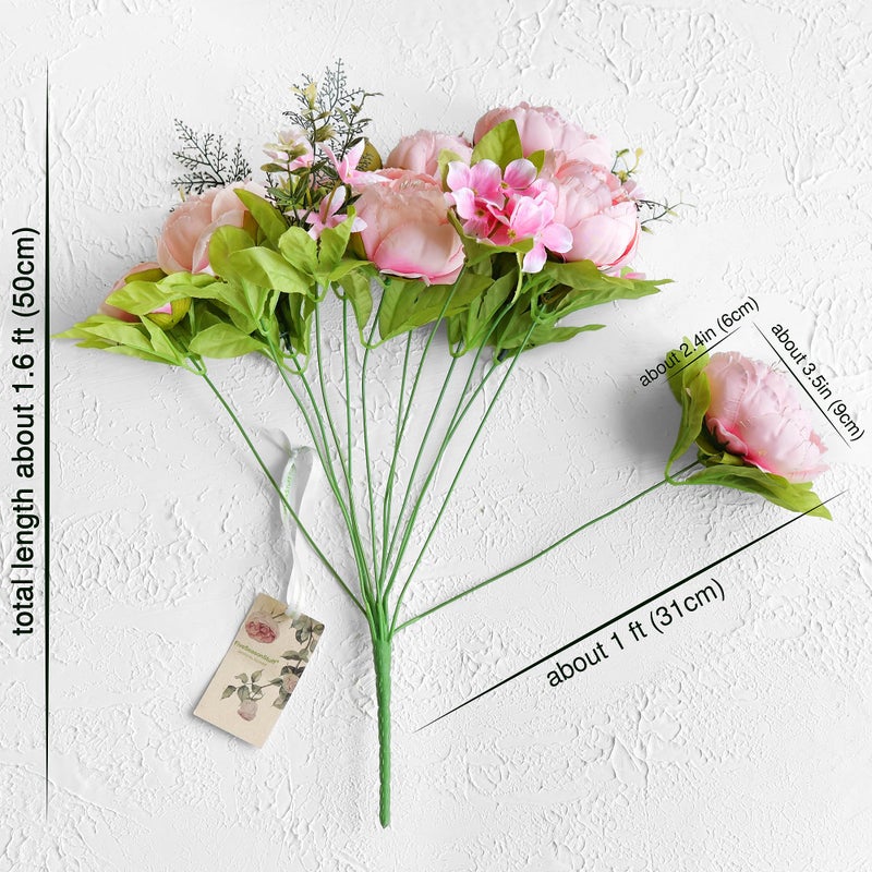 FiveSeasonStuff Vintage Artificial Peonies Silk Peony Flowers and Hydrangeas for Wedding Bridal Home DÃ©cor â€“ Beautiful Floral Centerpiece Arrangement Decoration with 2 Bouquets (Charm Pink) - Image 5