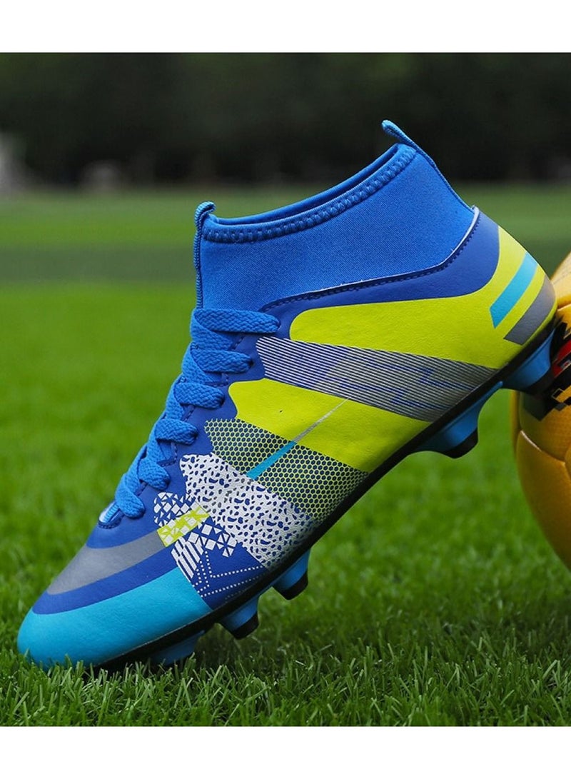 Loquat High-Top Cleats Competition Sports Football Shoes Blue  - Image 1