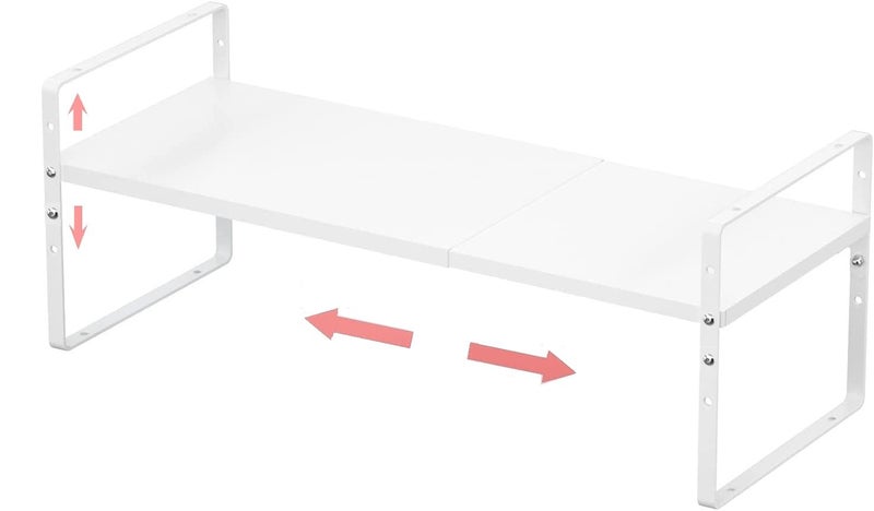 Jojocross Expandable Stackable Spice Rack Cabinet Shelf Organizer in Cabinets Shelves Kitchen Cupboard Organization Stack up Racks Pantry Countertop Storage MediumWhite 1 Pack
