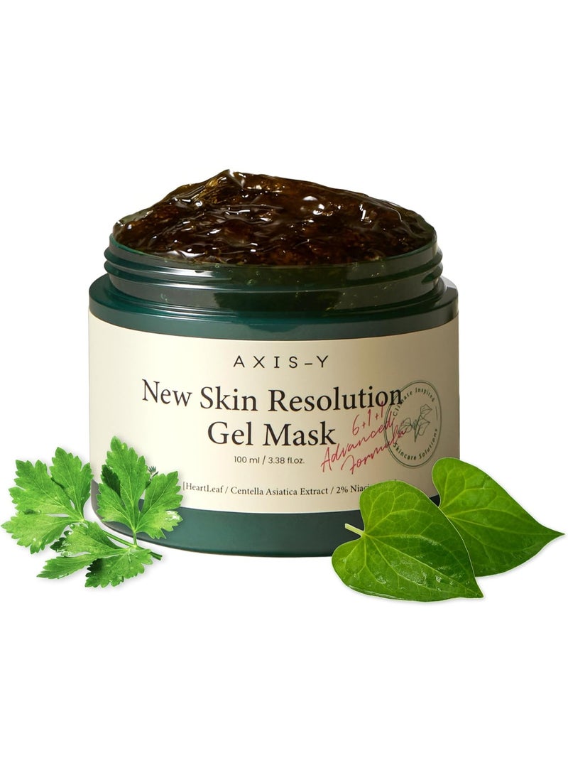 AXIS-Y - New Skin Resolution Gel Mask Mugwort with 2% Niacinamide - Spot Treatment for Face, Barrier Repair & Brightening - Vegan Korean Skin Care Face Mask - 3.38 fl. oz. - Image 1