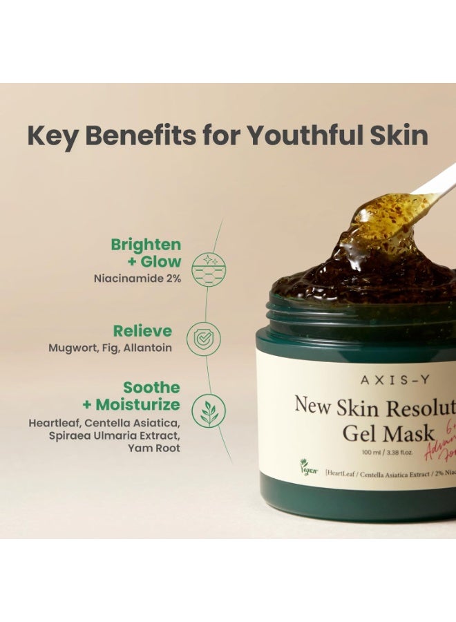 AXIS-Y - New Skin Resolution Gel Mask Mugwort with 2% Niacinamide - Spot Treatment for Face, Barrier Repair & Brightening - Vegan Korean Skin Care Face Mask - 3.38 fl. oz. - Image 4