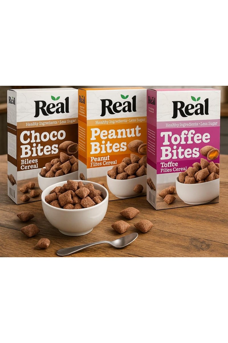 Real Pillow Bites Choco Cereal – Crunchy Peanut Butter-Filled Snack, 225g Pack (Pack Of 3) - Image 4