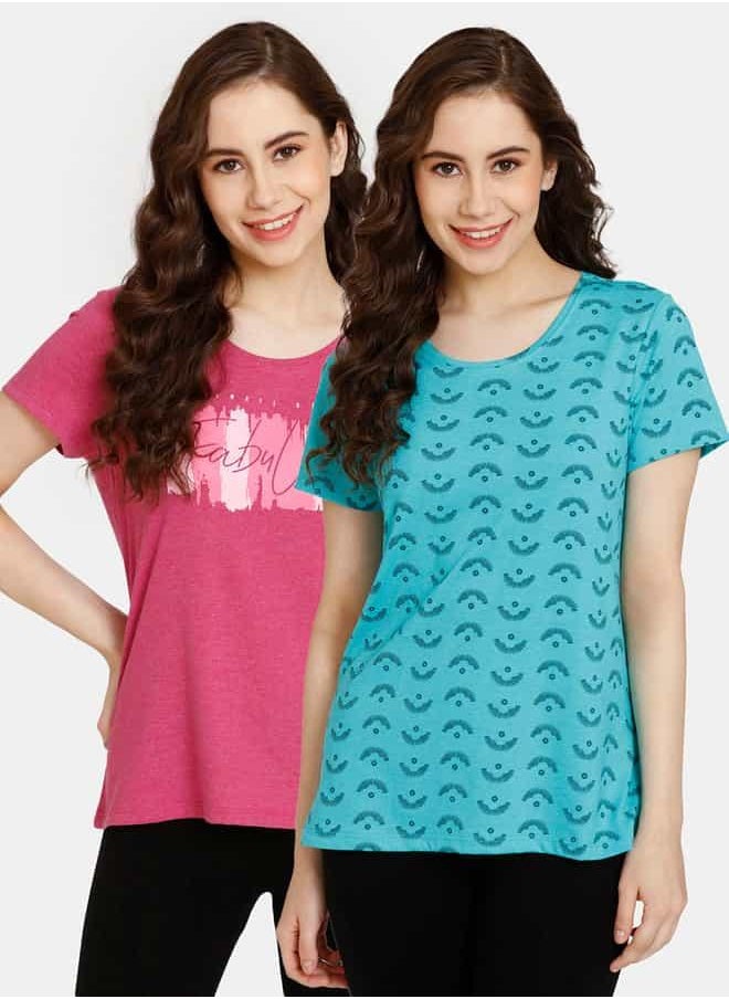 zivame Set of 2 - Zivame Printed T-shirt with Short Sleeves  - Image 3