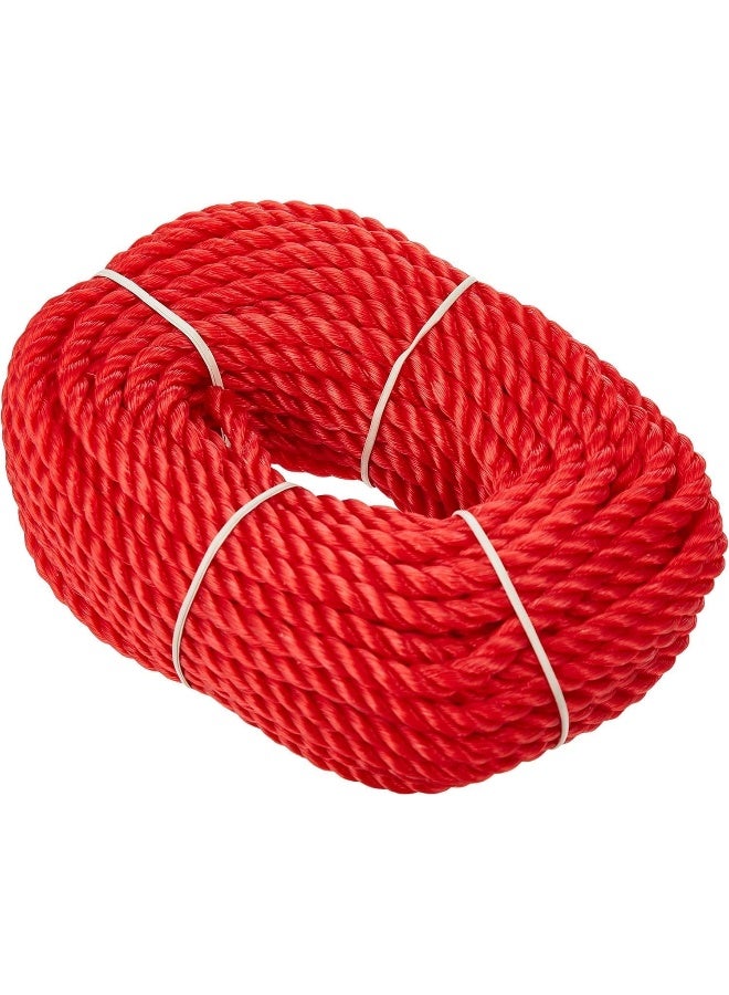 Biella حبل بوليستر نايلون - 30 ياردة متين، قوي، ومتعدد الاستخدامات، حبل مضفر ملتوي مثالي للتخييم، الإبحار، البناء، البستنة، الأعمال اليدوية، وأكثر - قد يختلف اللون (8 مم) - Image 1