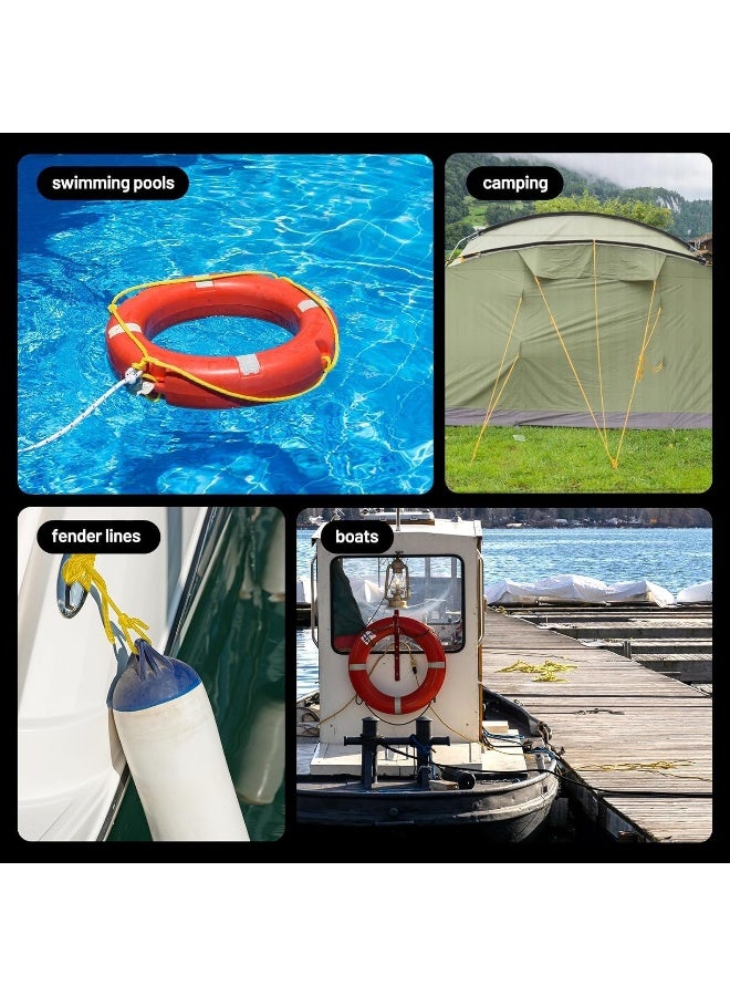 Biella حبل بوليستر نايلون - 30 ياردة متين، قوي، ومتعدد الاستخدامات، حبل مضفر ملتوي مثالي للتخييم، الإبحار، البناء، البستنة، الأعمال اليدوية، وأكثر - قد يختلف اللون (8 مم) - Image 5