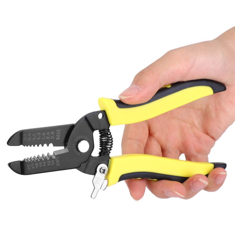 Steel Wire Stripper Cutter 8 6in Ergonomic Grip for 10 22AWG Cables 7 in 1 Tool - Image 4