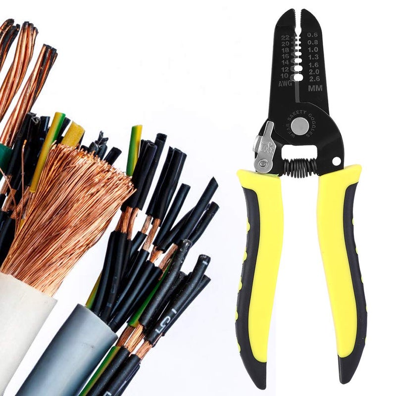 Steel Wire Stripper Cutter 8 6in Ergonomic Grip for 10 22AWG Cables 7 in 1 Tool - Image 3
