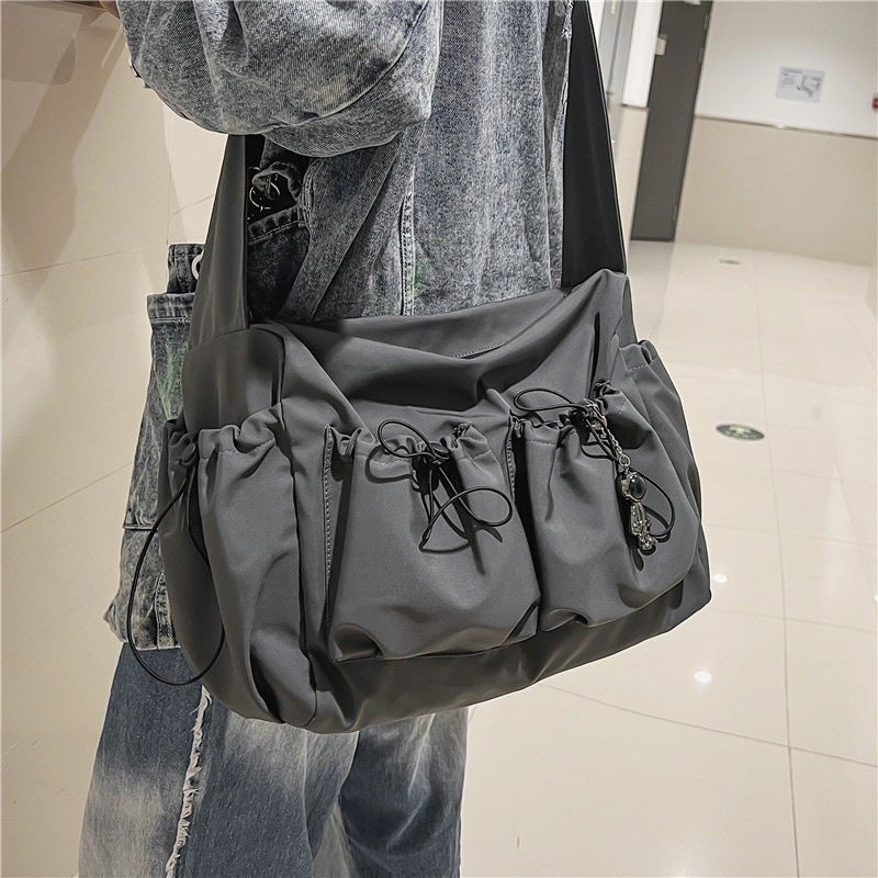 Trendy Brand Japanese Style Tooling Crossbody Bag Men'S Ins Solid Color All-Match Large Capacity Casual Simple Single Shoulder Messenger Bag For Women - Image 3