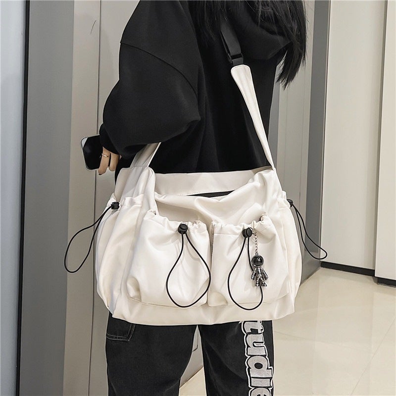 Trendy Brand Japanese Style Tooling Crossbody Bag Men'S Ins Solid Color All-Match Large Capacity Casual Simple Single Shoulder Messenger Bag For Women - Image 4