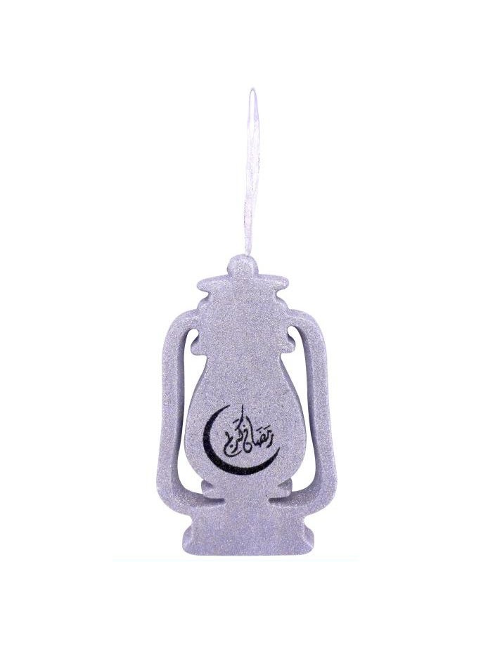 Ramadan Kareem Thermocol Fanoos 20cm, Silver Elegance to Illuminate Your Celebrations