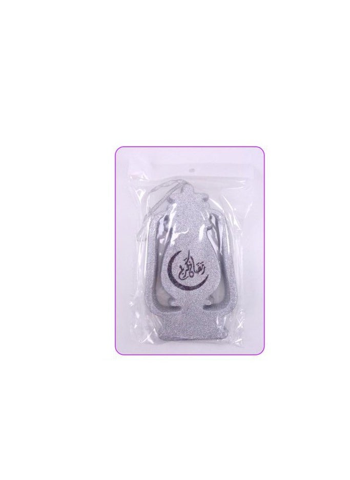 Ramadan Kareem Thermocol Fanoos 20cm, Silver Elegance to Illuminate Your Celebrations