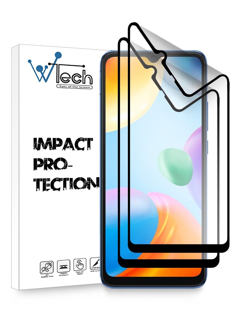 Wtech 2 Piece 9D Matte Ceramics Full Coverage Screen Protector For Xiaomi Redmi 10C 4G Clear/Black - Image 1