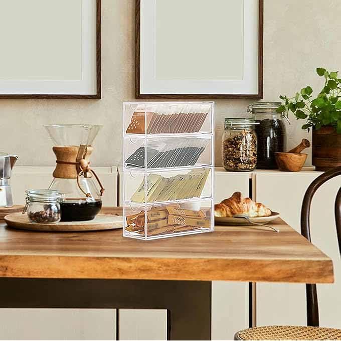 Tazweeq Coffee Pod Storage Box With 4 Drawers Transparent Acrylic Coffee Pod Storage Box Suitable For Coffee Bars And Offices - Image 2