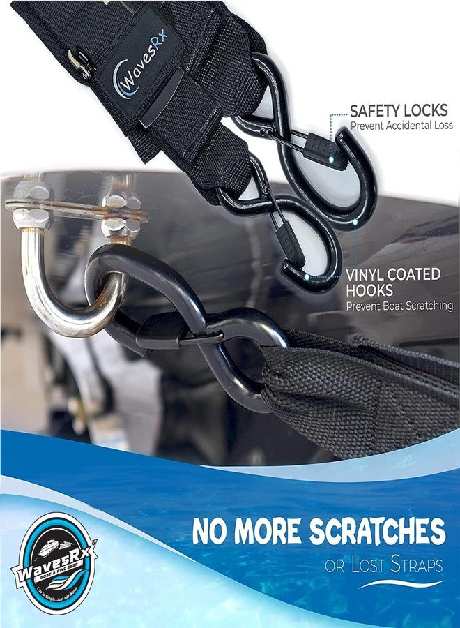 WAVESRX أحزمة تثبيت مؤخرة مقطورة القوارب البحرية من WAVESRX (عبوة من قطعتين) | أحزمة أمان قابلة للتعديل حتى 24 بوصة | سعة 1200 رطل لنقل القوارب والدراجات المائية وغيرها من المركبات المائية الشخصية بأمان - Image 4
