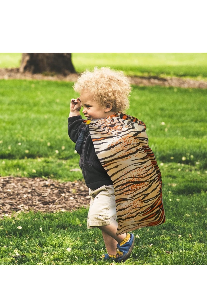 Captaintech Tiger Costume Kids Skin Print Animal Cape and Mask for Dress Up Birthday Party Gifts Jungle Theme Supplies Stage Performance  - Image 4
