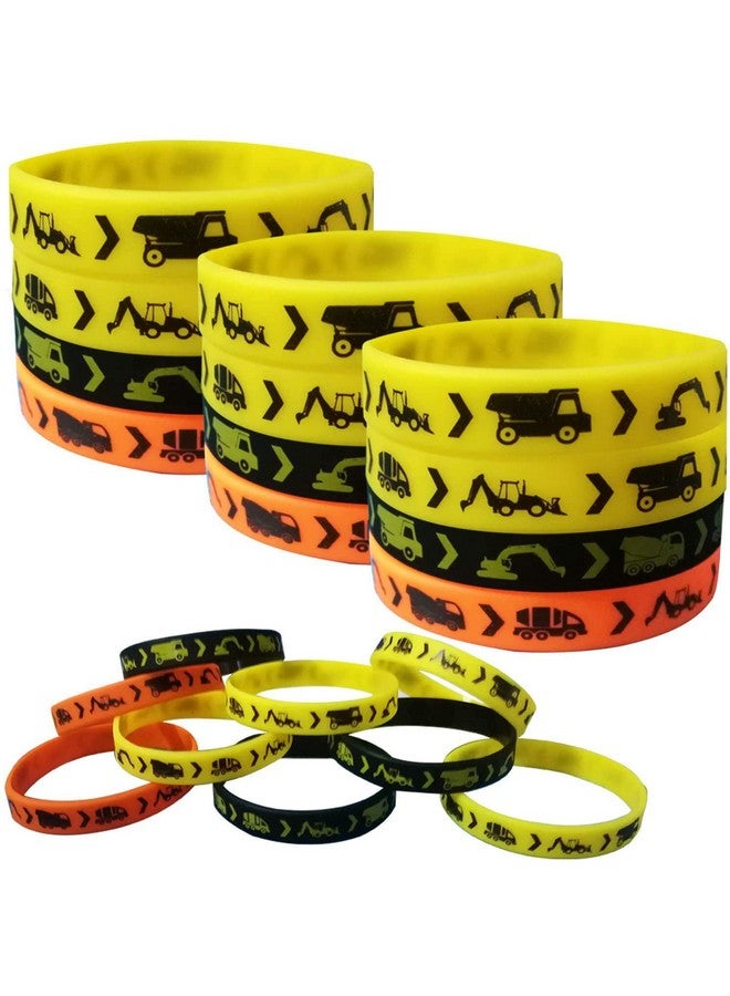 CupaPlay 24Pcs Construction Zone Party Favors Rubber Bracelets Construction Birthday Party Supplies Car Decorations Goodie Bag Stuffers Slicone Wristbands - Image 1