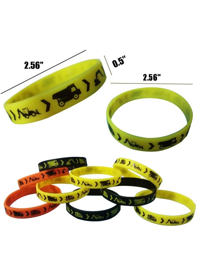 CupaPlay 24Pcs Construction Zone Party Favors Rubber Bracelets Construction Birthday Party Supplies Car Decorations Goodie Bag Stuffers Slicone Wristbands - Image 3
