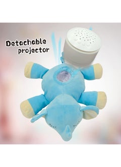 Linzy Toys Starry Night Baby Night Light With Projector With Soothing Sounds, Lullabies And White Noise Soother For Kids, Nursery Decor, Stuffed Animal Elephant (57802), Blue  - Image 2