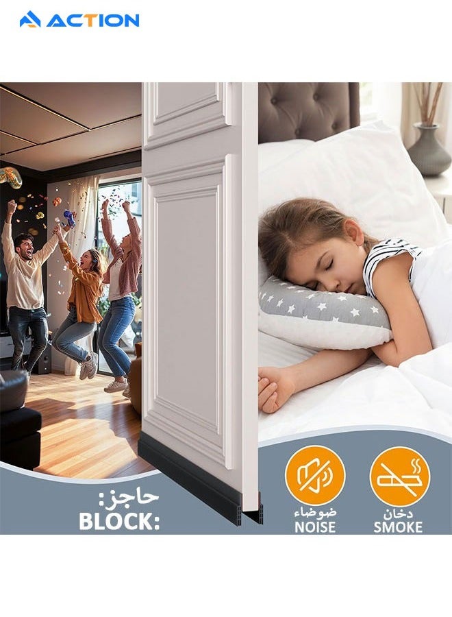 ACTION Door draught strip, 5*120m, cuttable soundproof door seal, sticky door seal, suitable for exterior and interior doors, dustproof, soundproof, weatherproof strip - black - Image 4