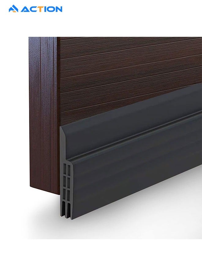 ACTION Door draught strip, 5*120m, cuttable soundproof door seal, sticky door seal, suitable for exterior and interior doors, dustproof, soundproof, weatherproof strip - black - Image 1