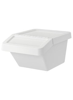 Zaboon Waste Sorting Bin With Lid, White, 37 L  - Image 1