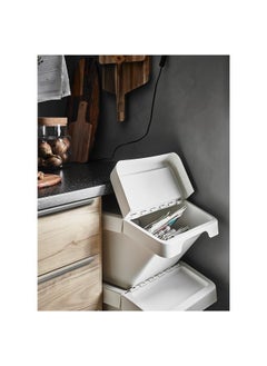 Zaboon Waste Sorting Bin With Lid, White, 37 L  - Image 2