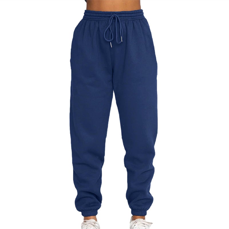 amropi Women's Pullover Tracksuit Fleece Sweatshirt Jogging Pants 2 Pieces Sweatsuits Blue, XL - Image 4
