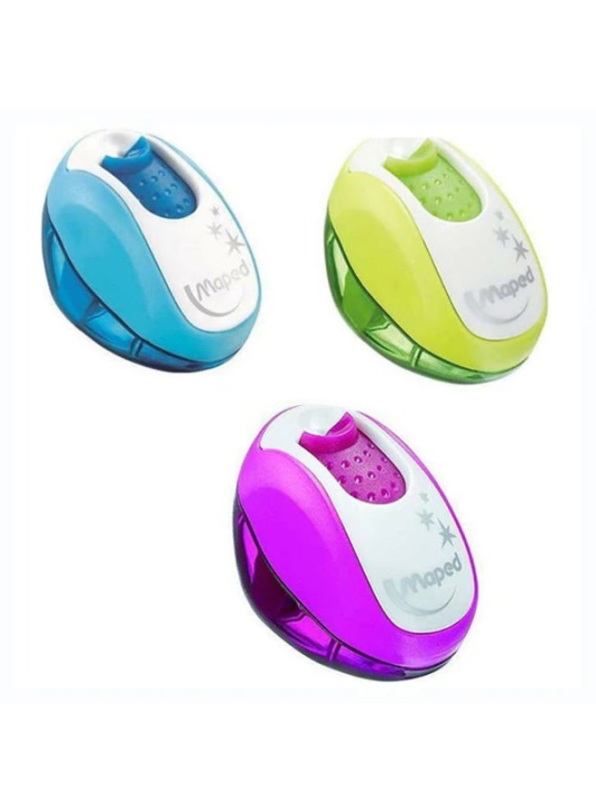 Maped 3-Piece Single Hole Tub Sharpener Assorted Colours - Image 2