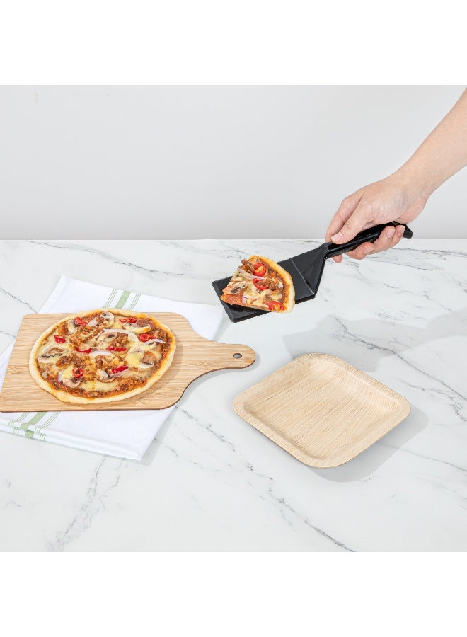 Restaurantware Cater Tek 10 Inch Serving Spatulas, 100 Disposable Serving Utensils - Heavy-Duty, Wide Edge, Black Plastic Lasagna Spatulas, With Handle, For Brownies, Cakes, And Eggs  - Image 5