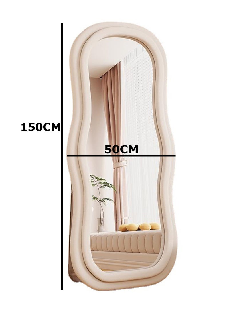 Blueland Full Length Mirror, HD Floor Standing Rounded, Wall Mount with Wooden Frame, Living Room Entrance Dressing Clothes Mirror - Image 2