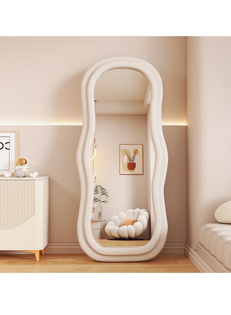 Blueland Full Length Mirror, HD Floor Standing Rounded, Wall Mount with Wooden Frame, Living Room Entrance Dressing Clothes Mirror - Image 1