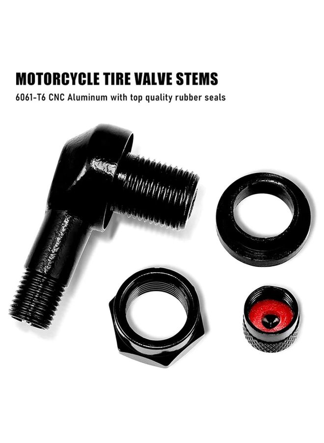 Aluminum Alloy Motorcycle Tire Valve Stems 90 Degree Angle Silvery Color 2pcs - Image 3